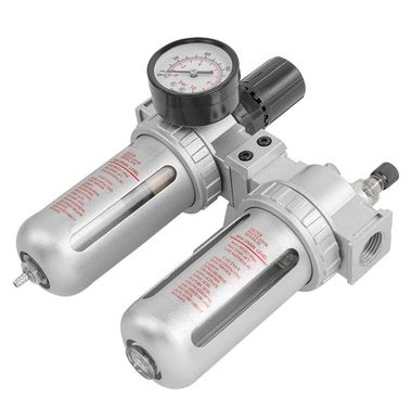 Блок подготовки воздуха 1/4''(фильтр-регулятор+лубрикатор)(10Мк, 800 л/мин, 0-10bar,раб. температура 5°-60°) Forsage F-AFRL802