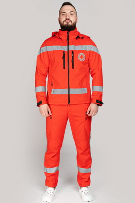 Куртка демисезонная мужская Скорая помощь MedicLine SOFTSHELL красная