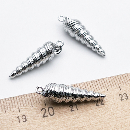 Подвеска Ракушка, цвет серебро (родий), размер 27*7 мм, цена за 1 шт