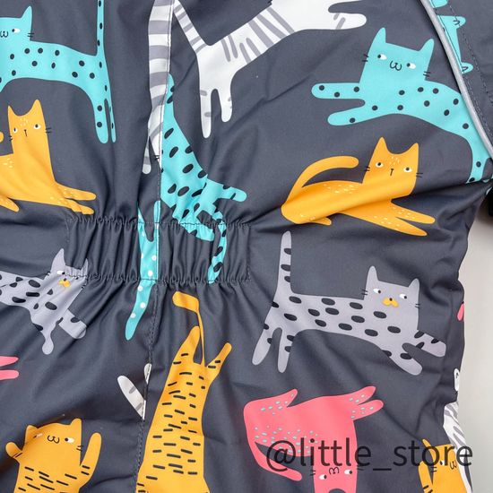 Комбинезон зимний "Кошечки"черный жемчуг