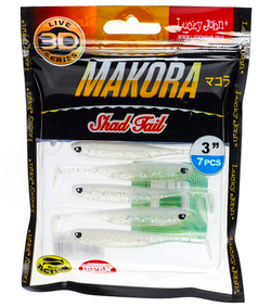 Виброхвост LJ 3D Series Makora Shad Tail 3.0in (7,6см), цвет 003, 7 шт.