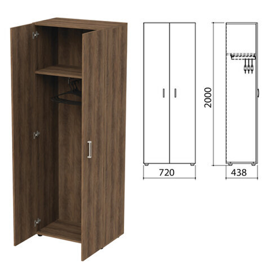 Шкаф для одежды "Приоритет", 720х438х2000, лагос (КОМПЛЕКТ)