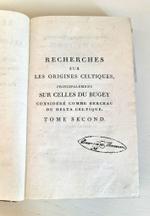 "Recherches sur les origines celtiques, principalement sur celles du Bugey. Par Pierre J.J.Bacon-Tacon