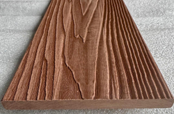 Заборная доска полнотелая двухсторонняя 3D тиснение под дерево 137*10 Цвет Красное дерево