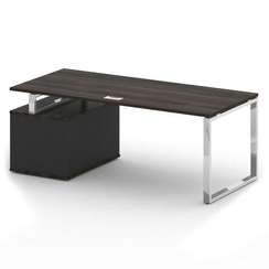 Shift Стол руководителя с опорной тумбой, правый SK.SRT-200 (R) Дуб Мали/Антрацит 2000*904*753