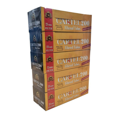 Гильзы для сигарет "Cartel" Extra Long Filter 25мм 5х200шт (Комплект)