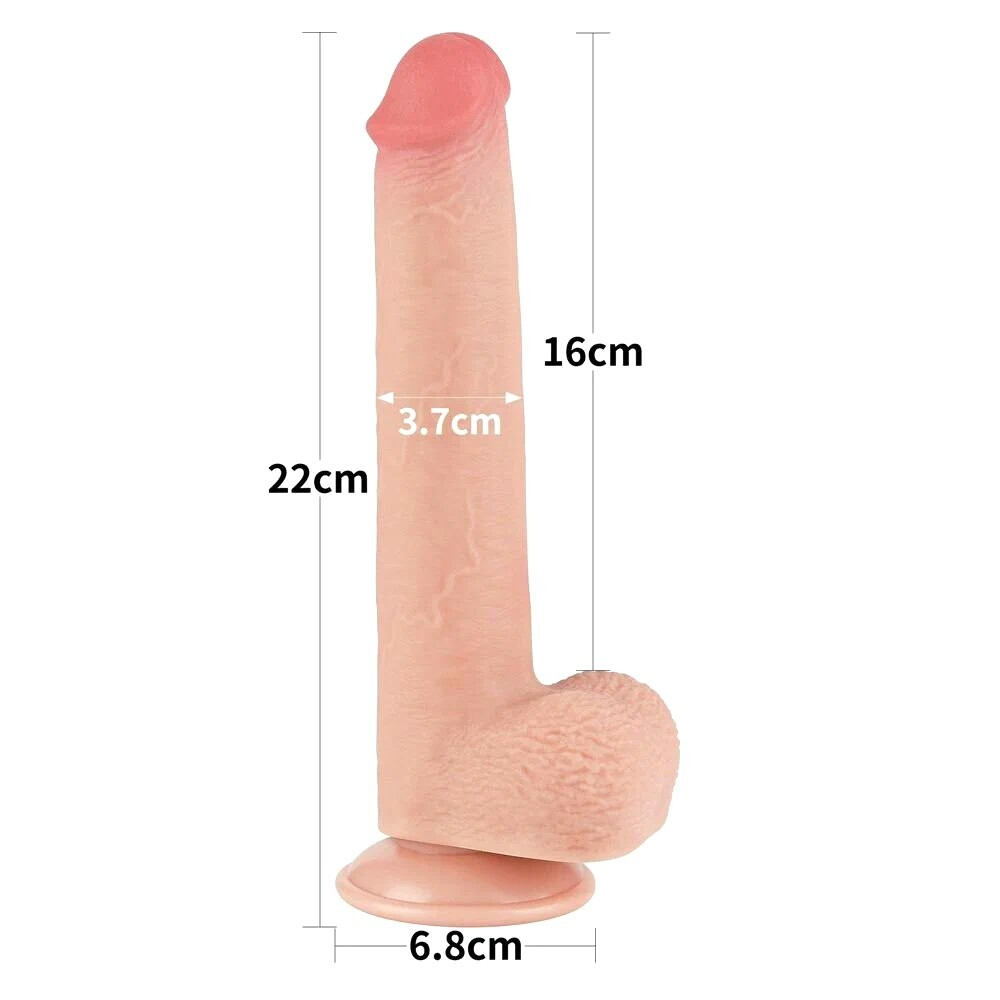 Телесный фаллоимитатор 9 Sliding Skin Dual Layer Dong