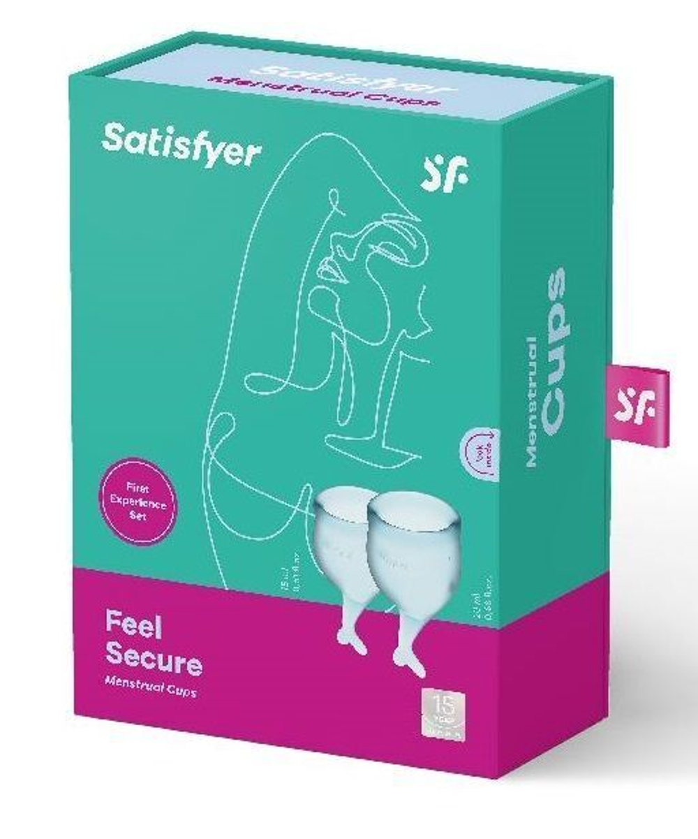 Набор голубых менструальных чаш Feel secure Menstrual Cup (Цвет: голубой)