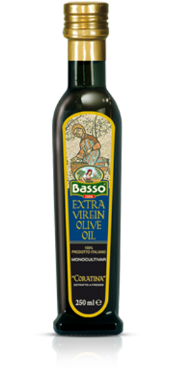 Оливковое масло BASSO Extra Virgin Coratina 250 мл Италия
