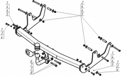 Фаркоп Motodor Renault Sandero 2008-2014 (оцинк. шар) арт.91706-A