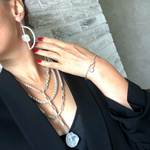 Колье многорядное с хрусталем.