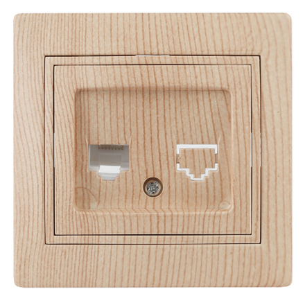 Розетка Intro Plano 1-303-11 информационная RJ45 IP20 СУ Plano сосна