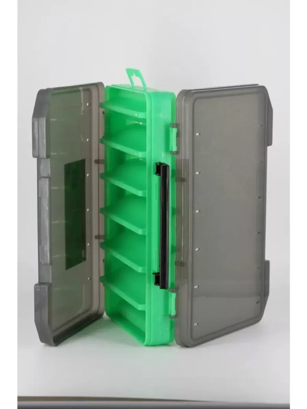 Коробка для воблеров двухсторонняя GFish 17300, зеленая / органайзер рыболовный для балансиров, снастей, блесен, приманки, попперов