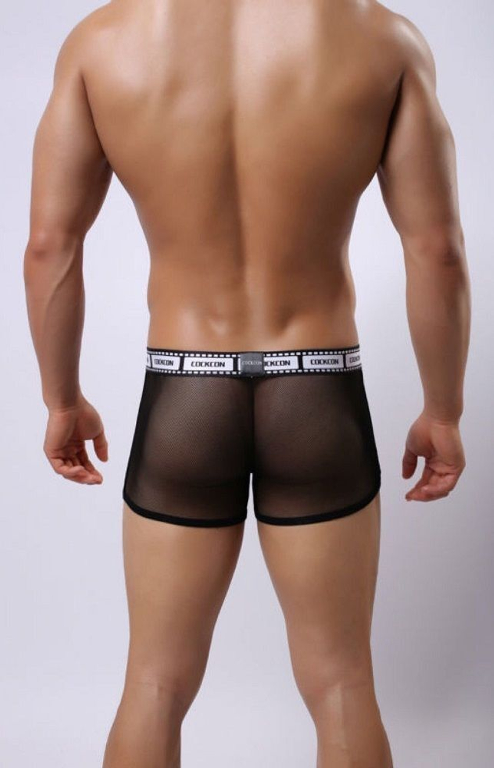 Сетчатые трусы-боксеры Cockcon Trunks с принтом на гульфике (Размер: XL) (Цвет: желтый)