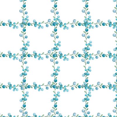 Seamless texture a cage made of twigs and berries of blueberries.
