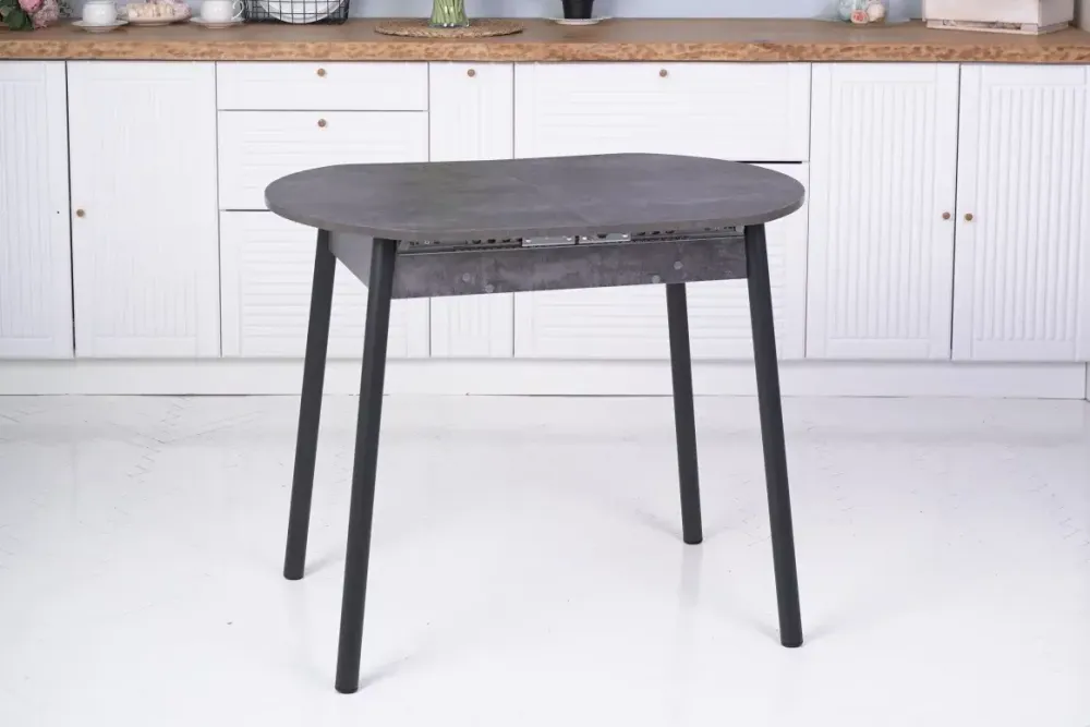 Стол обеденный Кэлли ЛДСП раздвижной каркас чёрный