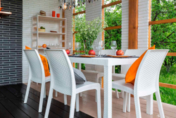 Комплект пластиковой мебели Bica VIRGINIA, 6 стульев + 1 стол, белый