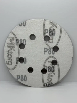 Круг шлифовальный D 125 мм P 80 на липучке 10 шт 8 отверстий