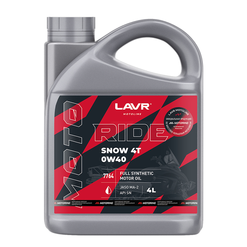 Моторное масло LAVR MOTO RIDE SNOW 4T 0W40 SN, 4 л LN7764