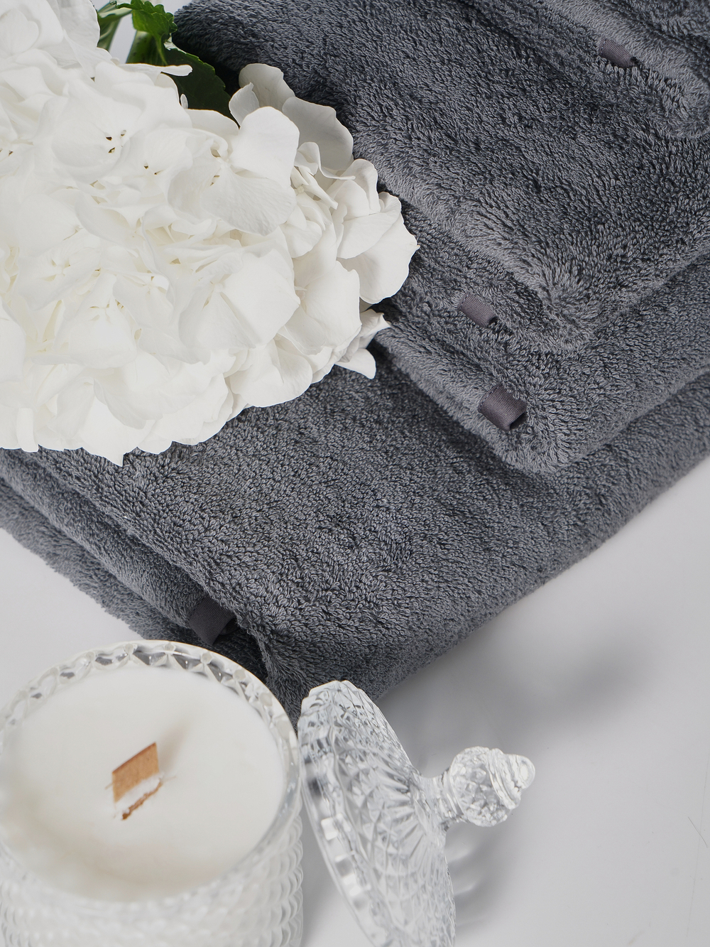 Набор полотенец 3шт Claire Batiste Atelier Ile глубокий серый