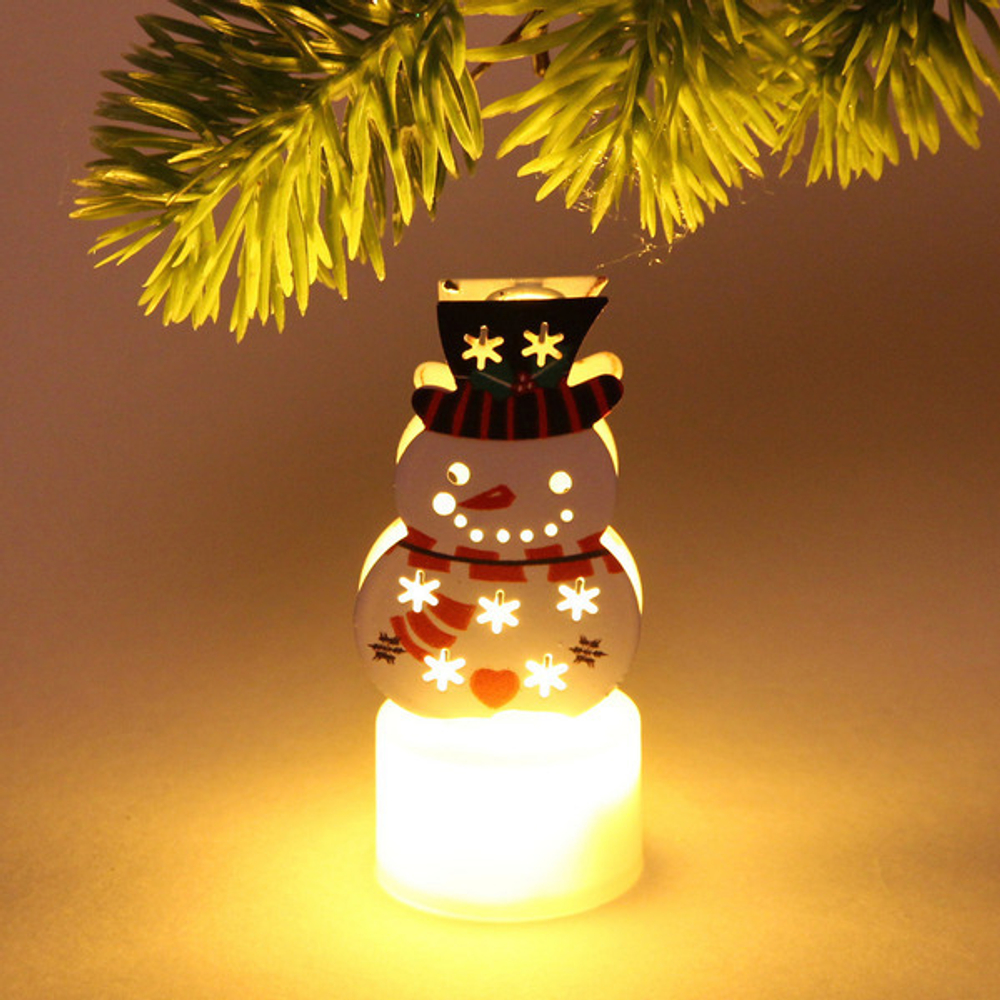 Сувенир с подсветкой «Снеговичок в шляпе» 8*3,5 см