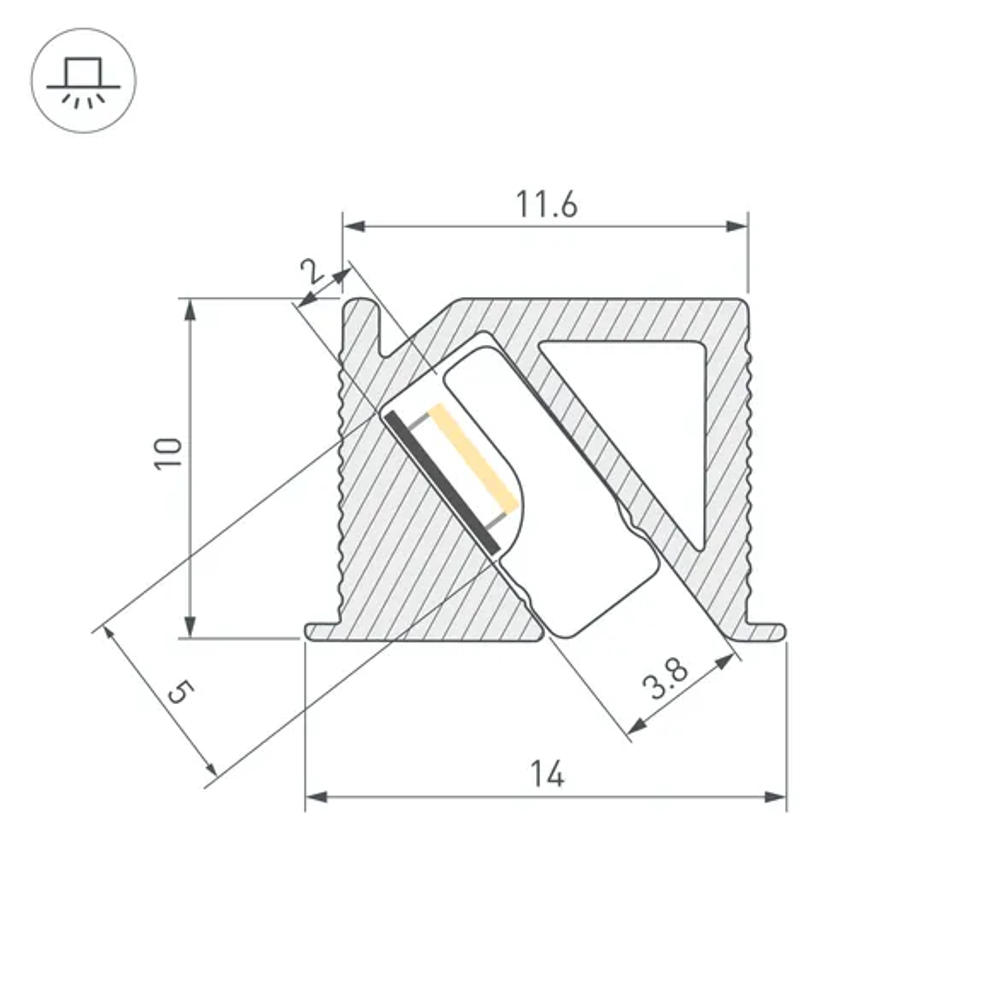 Профиль SL-BEVEL-H10-F14-2000 ANOD BLACK (Arlight, Алюминий) 044084