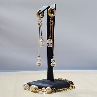 Длинные серьги с натуральным жемчугом