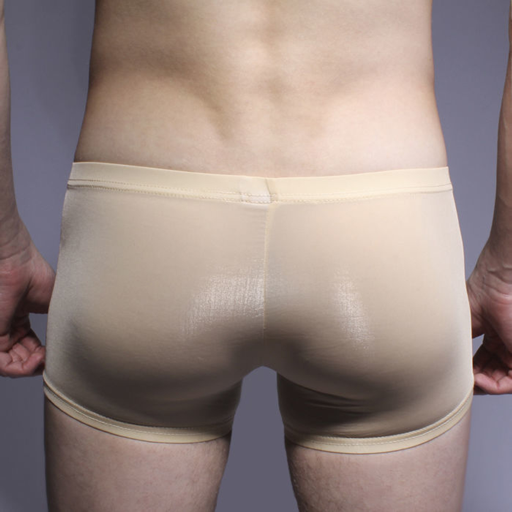 Мужские трусы боксеры бежевые прозрачные Shino Beige Boxer