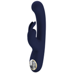 Темно-синий вибратор-кролик с дисплеем Lamar - 22 см. (Цвет: темно-синий)