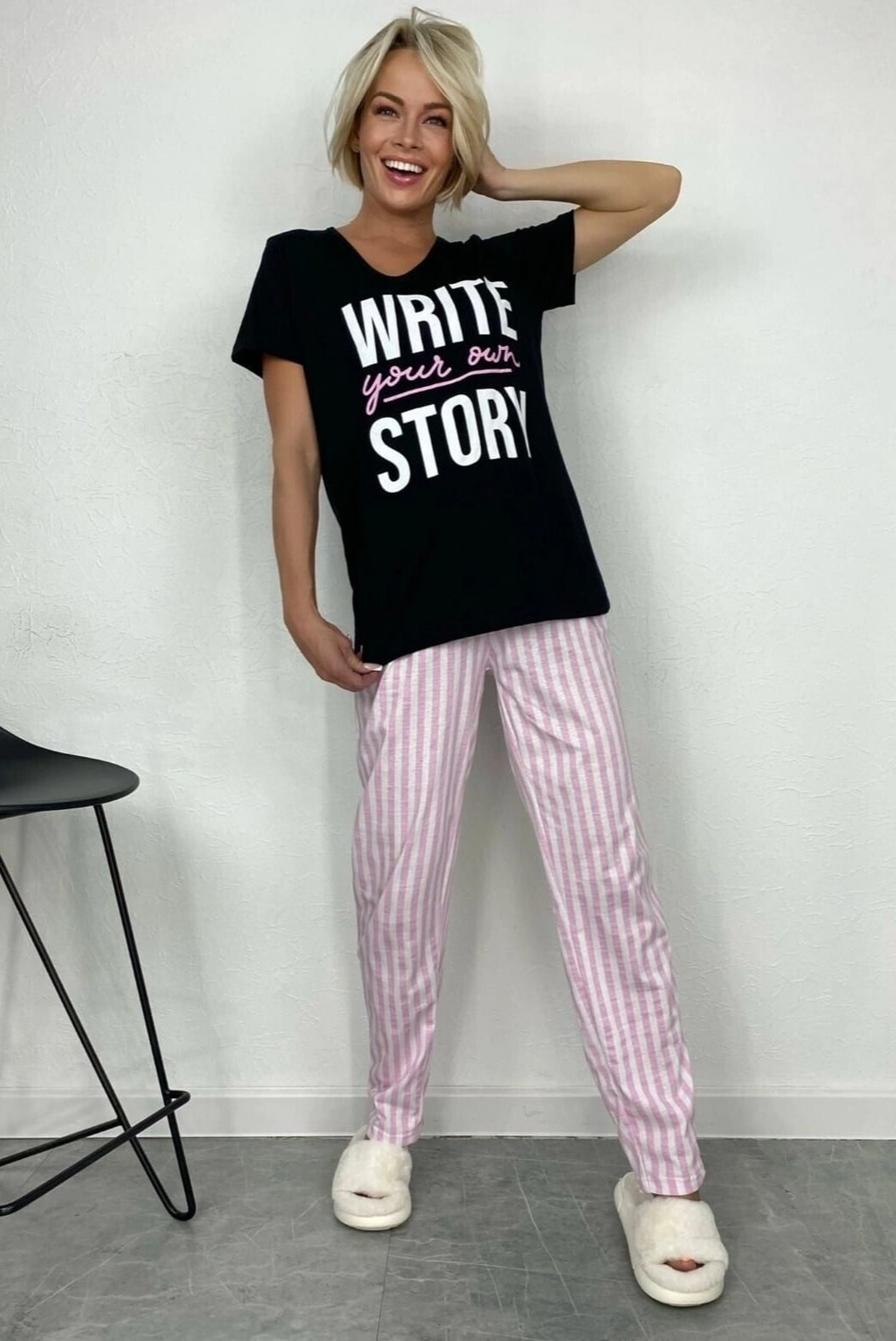 Пижама женская штаны+футболка к/р ШФ0001 норма