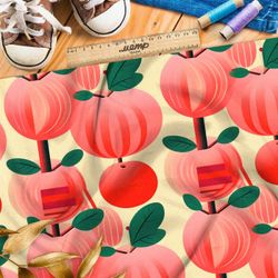 Ткань премиум габардин фруктовый рай