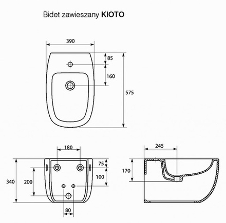 Биде подвесное Kioto