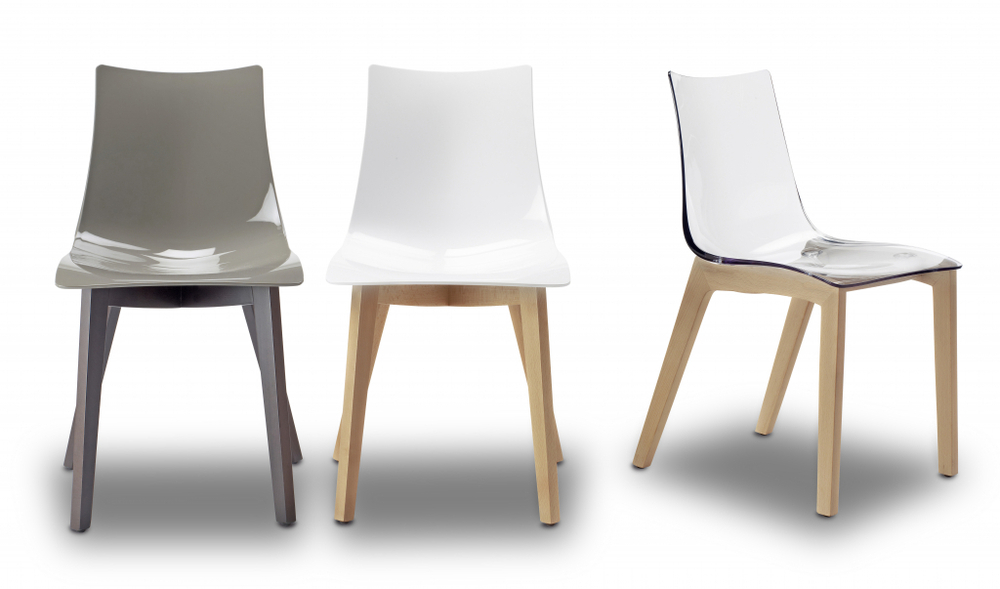 Стул прозрачный Scab Design Natural Zebra Antishock, натуральный бук, прозрачный