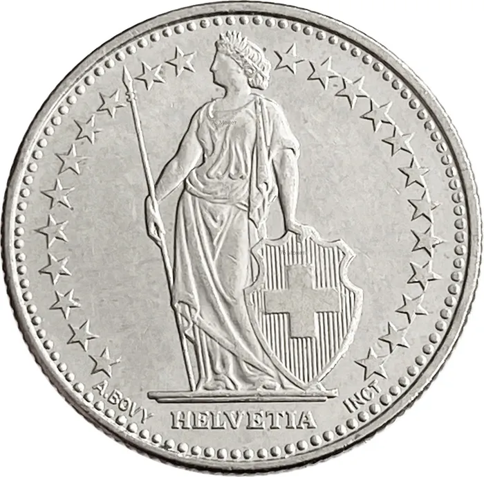1/2 франка 1968-2023 Швейцария XF
