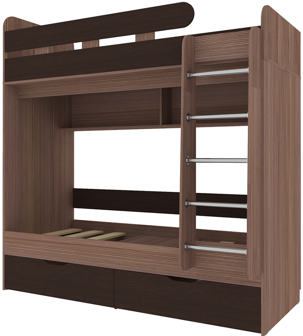 Двухъярусная кровать КарИВи Юниор 5 80x160 Бодего Темный Венге