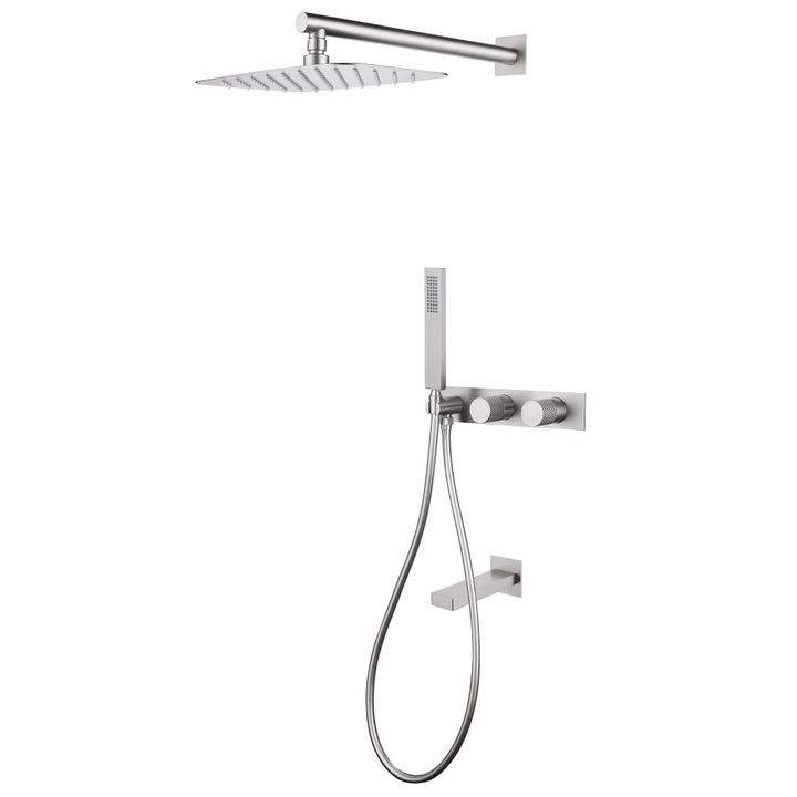 Душевая система ABBER Rund AF8717SP скрытого монтажа с изливом, сатин