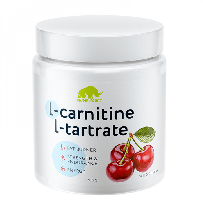 Л-карнитин Л-тартрат со вкусом вишни, L-carnitine L-tartrate Wild cherry, Prime Kraft, 200 гр