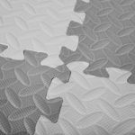 Коврик-пазл напольный 1,2х1,2 м, 16 шт., 30х30 см, толщина 1 см, серый, светло-серый, ЮНЛАНДИЯ, 664811
