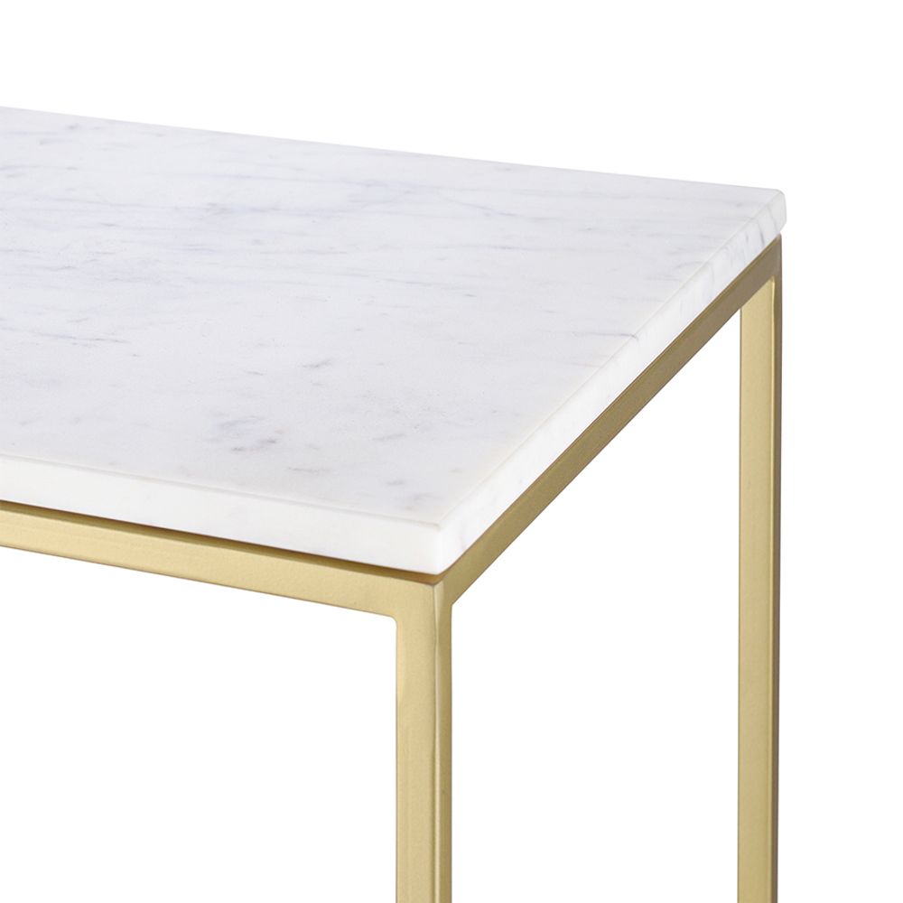 Набор из 2-х столиков Mayen Gold, белые/золотистые