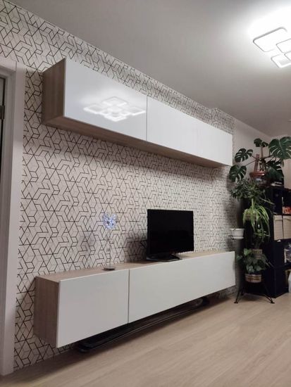 Гостиная модульная ЛИЯ-3 дуб сонома / белый глянец