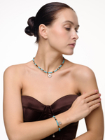 Чокер с турквенитом и тигровым глазом