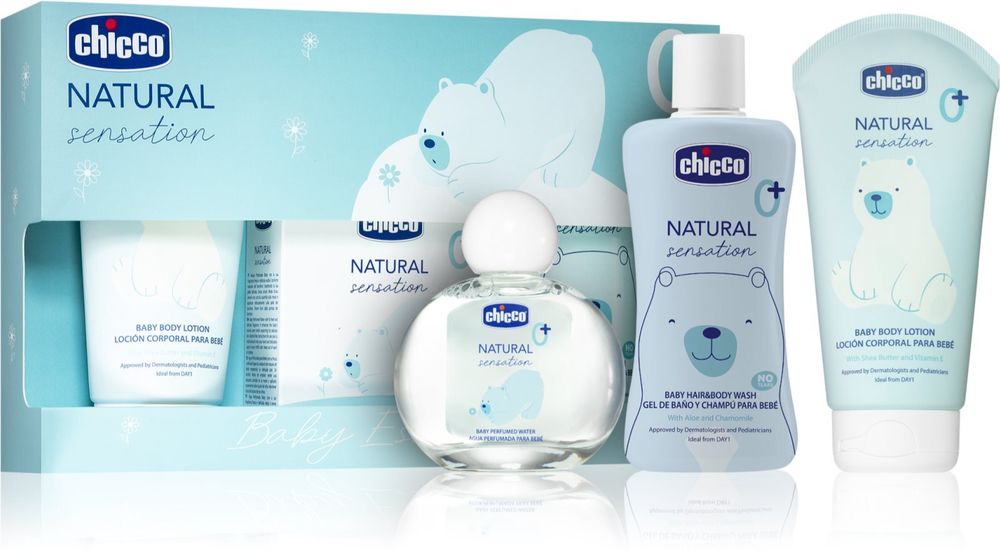 Chicco 0 + shampoo and body wash for children from birth 200 ml + 0 + body lotion for children from birth 150 ml + 0 + Eau de parfum for children from birth 100 ml Natural Sensation Baby Essential