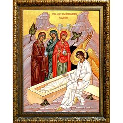Жёны-мироносицы у Гроба Господня. Икона на холсте