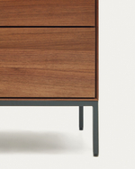 Vedrana Комод с 5 ящиками из орехового шпона со стальными ножками 60 x 114 см