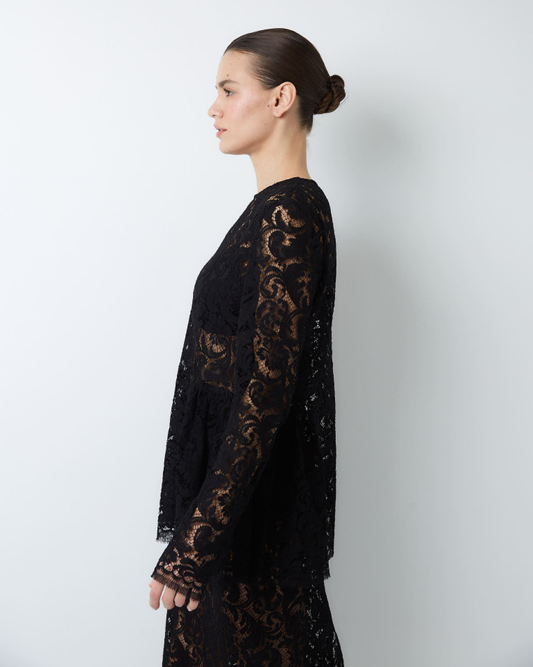 Топ из кружева Рьешар Мареско черный