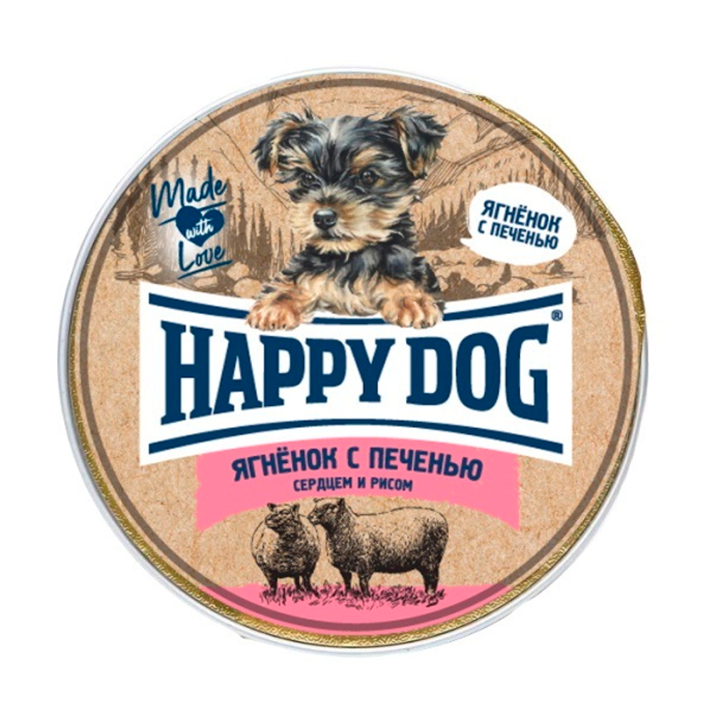 Паштет Happy Dog Nature Line для маленьких собак ягненок с печенью сердцем и рисом 125 г