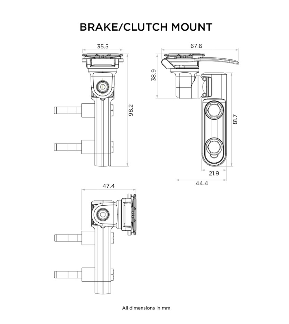 Quad Lock Крепление на машинку сцепления / тормоза мотоцикла QLM-CLH