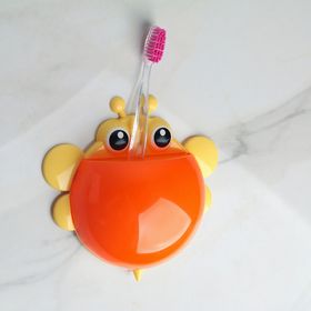 Держатель для зубных щёток детский Шмель на присосках Оранжевый