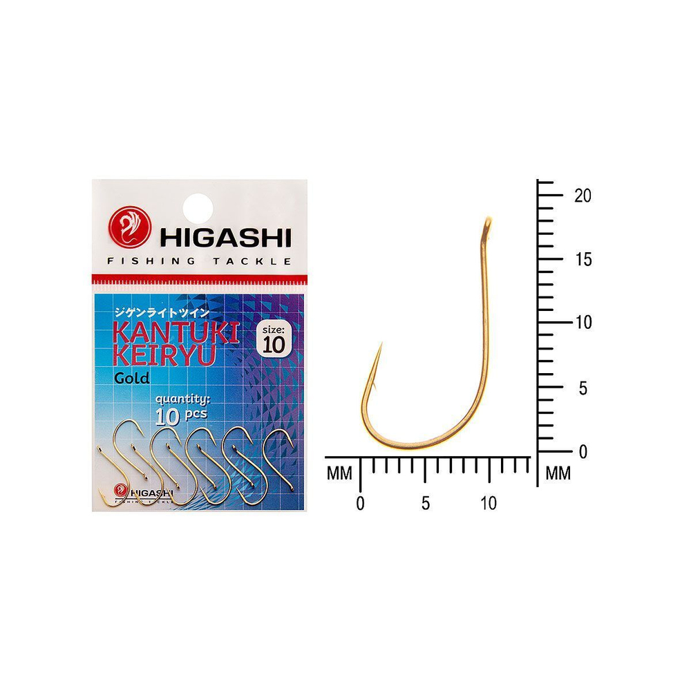 Крючок одинарный HIGASHI Kantuki Keiryu #10 Gold