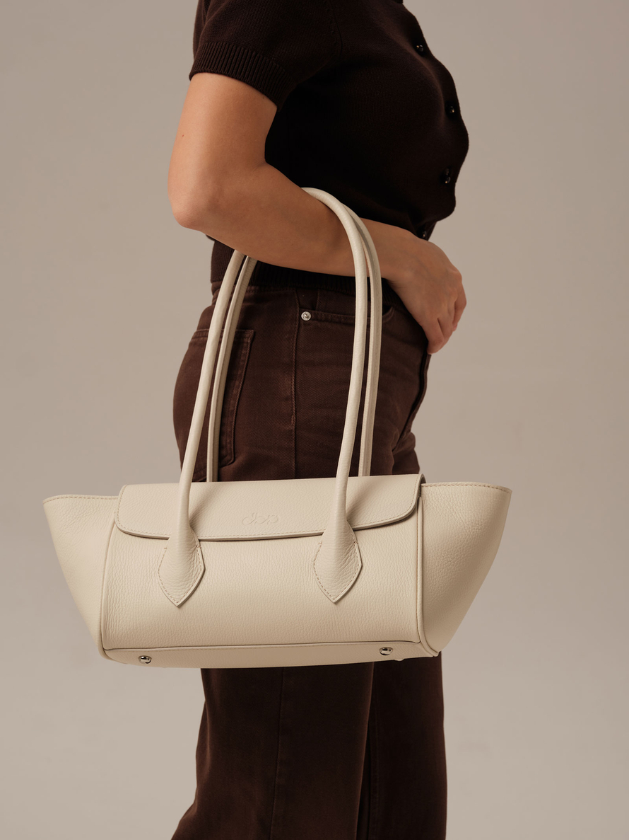 Кожаная сумка Viki DBR 31341 ванильное молоко